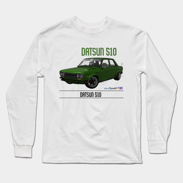 Datsun 510 Green Long Sleeve T-Shirt by PjesusArt